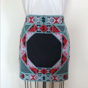 Mara Hoffman Mini Skirt Border Embroidery, size 26